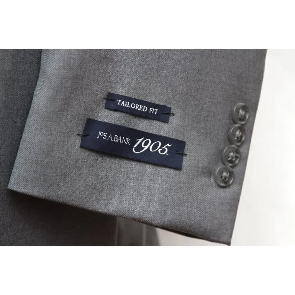43R Jos A Bank 1905 Navy Mens Sportcoat Blazer Jacket‎ Tailored Fit Grey D040200